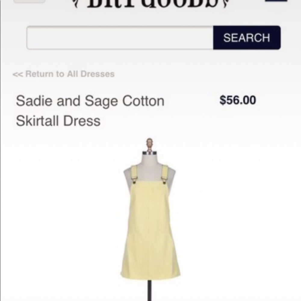 Yellow overall dress